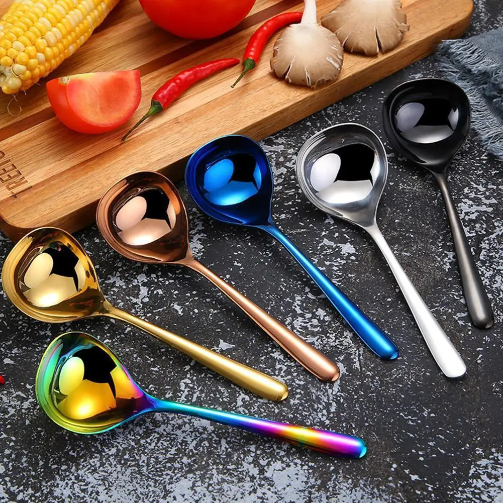 

2021 1 Pcs 304 Steel Spoon Family Soup Spoon Steel Cooking Kitchen Spoon J4Y2