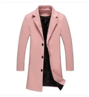 

2021 autumn and winter men's wool jacket men's slim long windbreaker jacket men's high quality jacket casual jacket