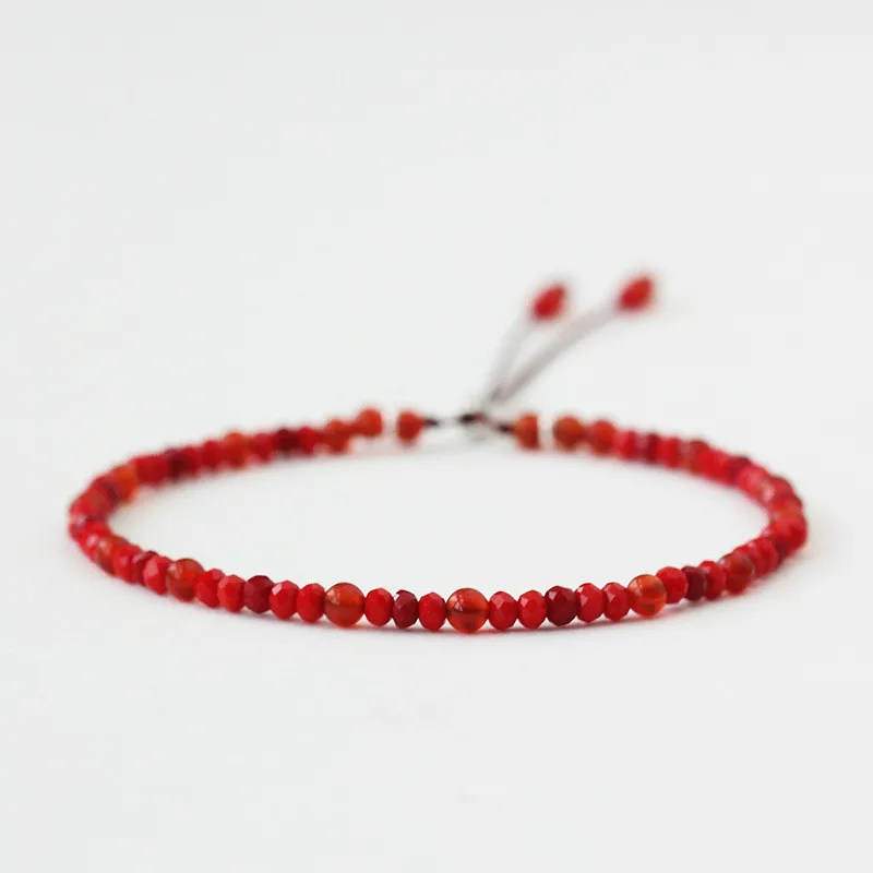 Полудрагоценный камень красный бисер браслет для женщин Seiko обрезанная