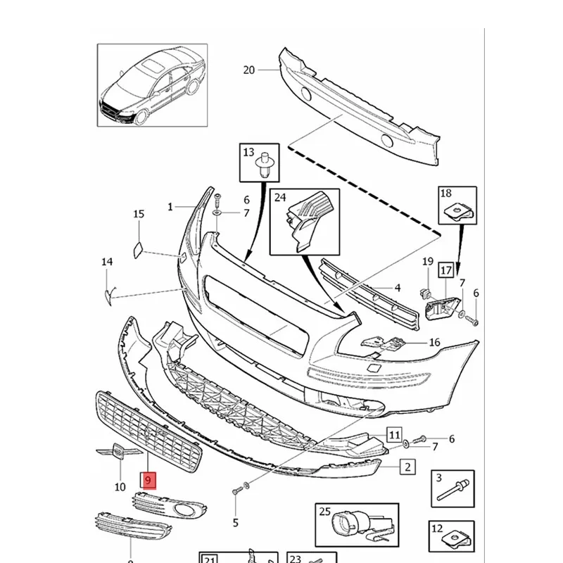 Автомобильная решетка для рассеивания тепла передняя средняя решетка-8620116 Vol voS 40