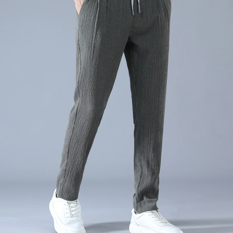 

Summer super thin summer cotton linen pants loose men's ice silk casual pants straight summer pants long pants