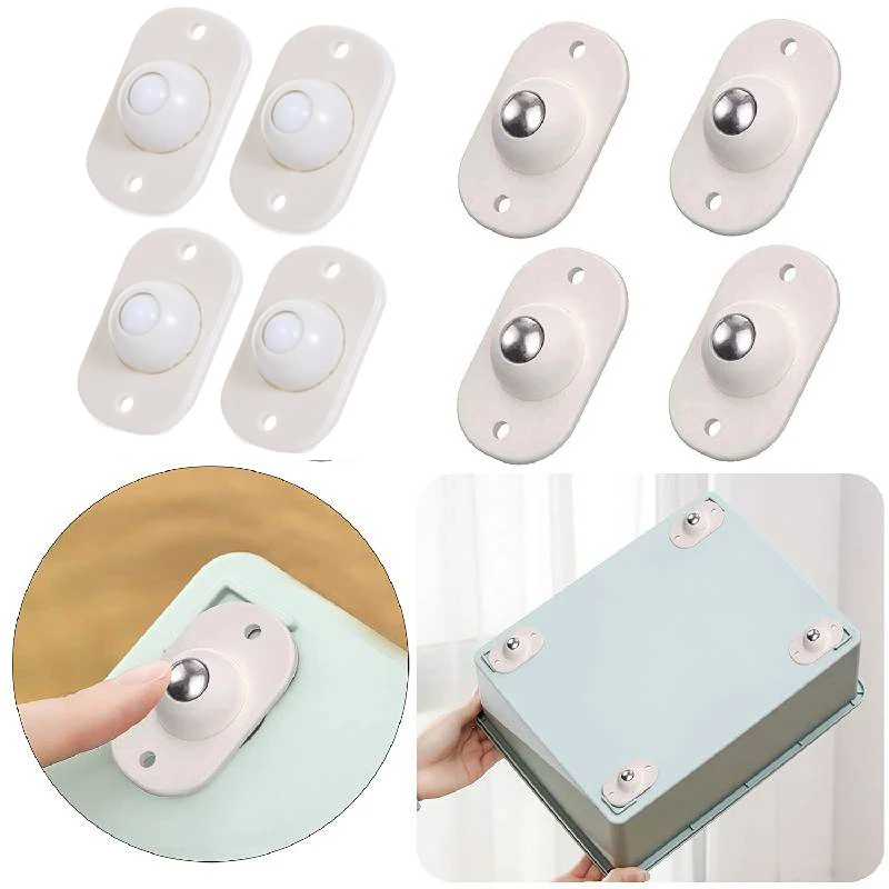 

2/4pcs 360° Caster Pulley Furniture Universal Storage Box Roller Self Adhesive Caster Wheels Mini Swivel Wheels Bins Storage Box
