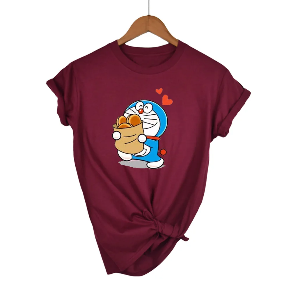 Модная одежда Doraemon летняя футболка с коротким рукавом Забавный принт