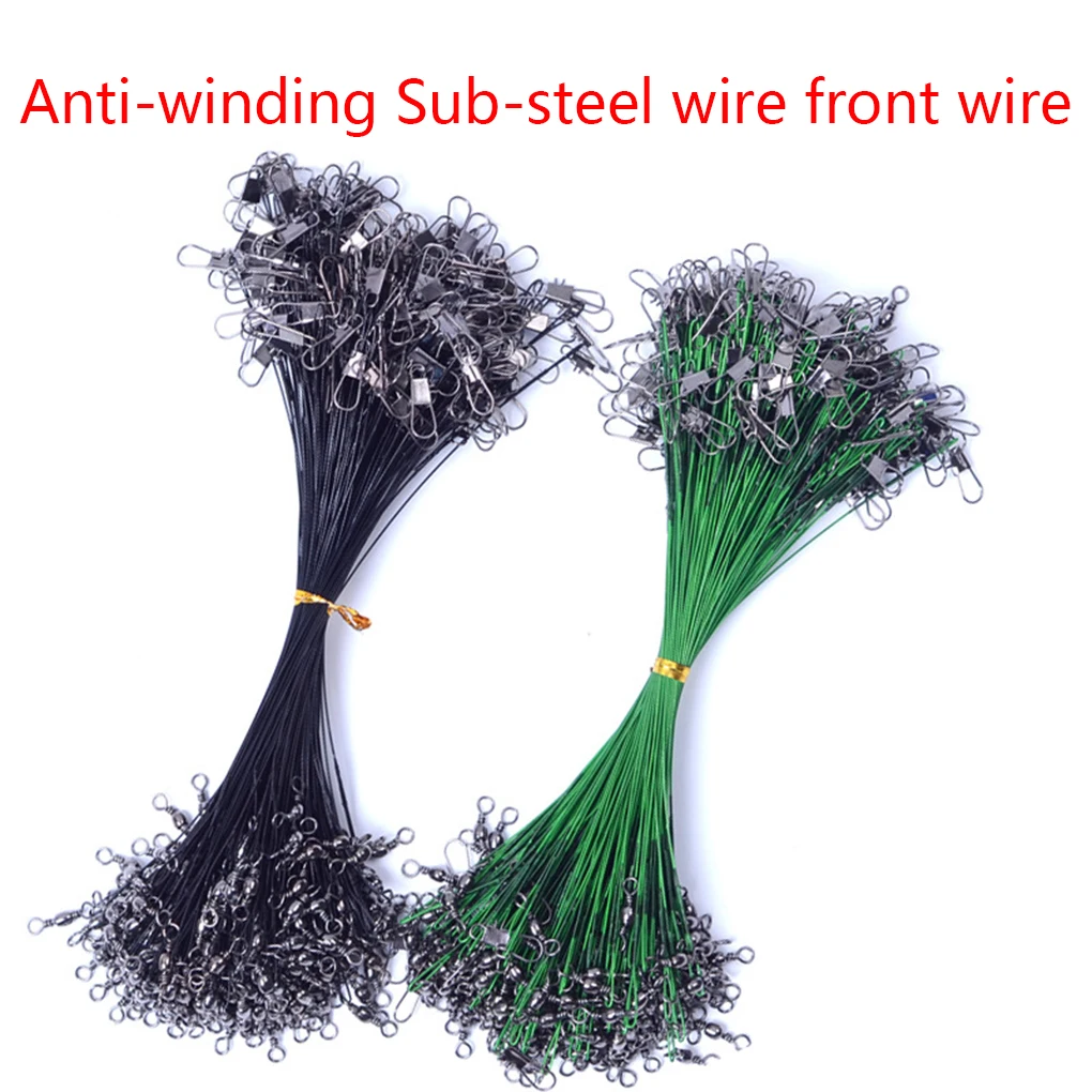 

20pcs Fishing Line Anti Bite Steel Wire Leader Swivel Fishing Accessory Lead Core Leash Sea Fishing Rod Line Tool