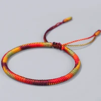 tibetan buddhist handmade lucky knots rope bracelets for women men buddhism braided gradient bless bangle amulet