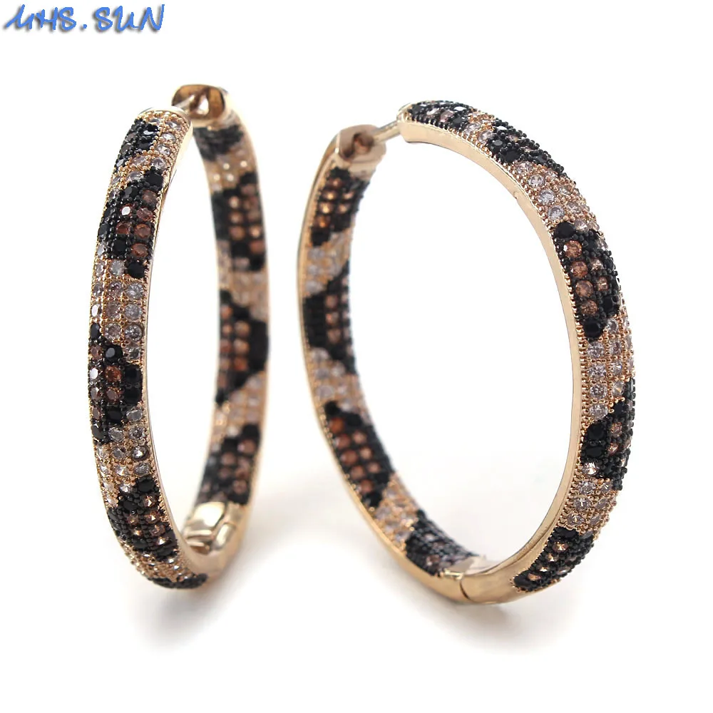 MHS.SUN новые большие леопардовые серьги-кольца для женщин/девушек модные мозаичные