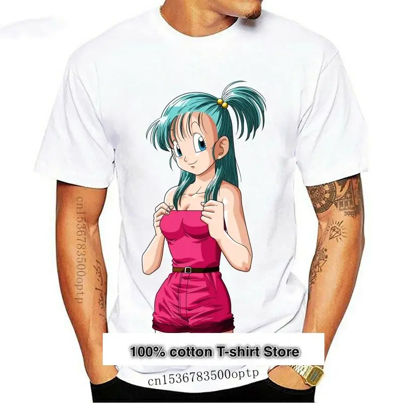 

Camiseta de Bulma para mujer, blusa Harajuku Kawaii con cuello redondo para chica, playera blanca para mujer