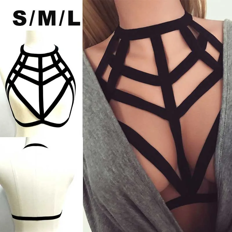

Sexy Bandage Belt Crop Tops Harnesses Lingerie Women Ladies Cosplay Hollow Strappy Bra Cage Bustier Belt Vest Crop Tops Cupless