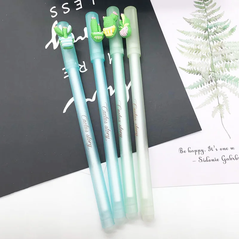 1 шт милые стираемые ручки 0 5 мм креативные кактусы гелевые кавайные для детей