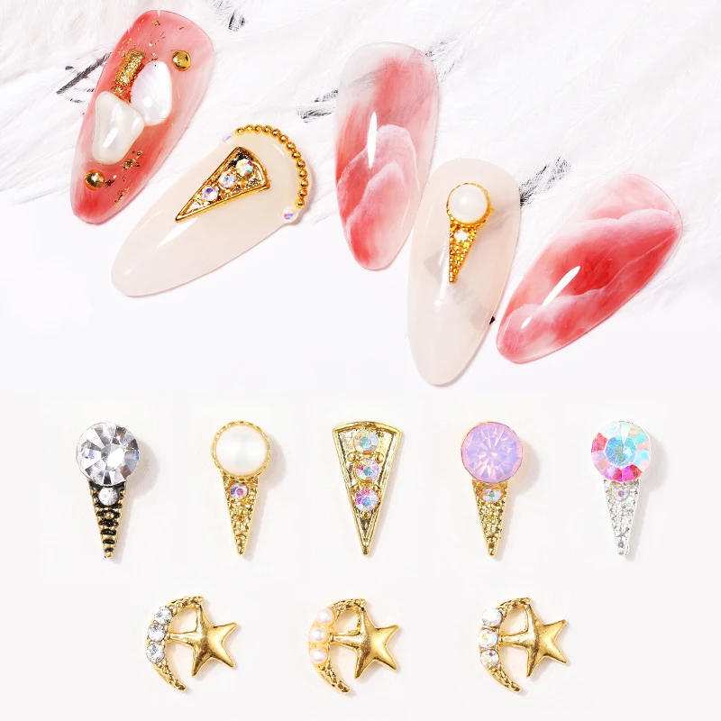 5 шт. металлические заклепки для ногтей 3D украшения золотые шпильки Смешанная