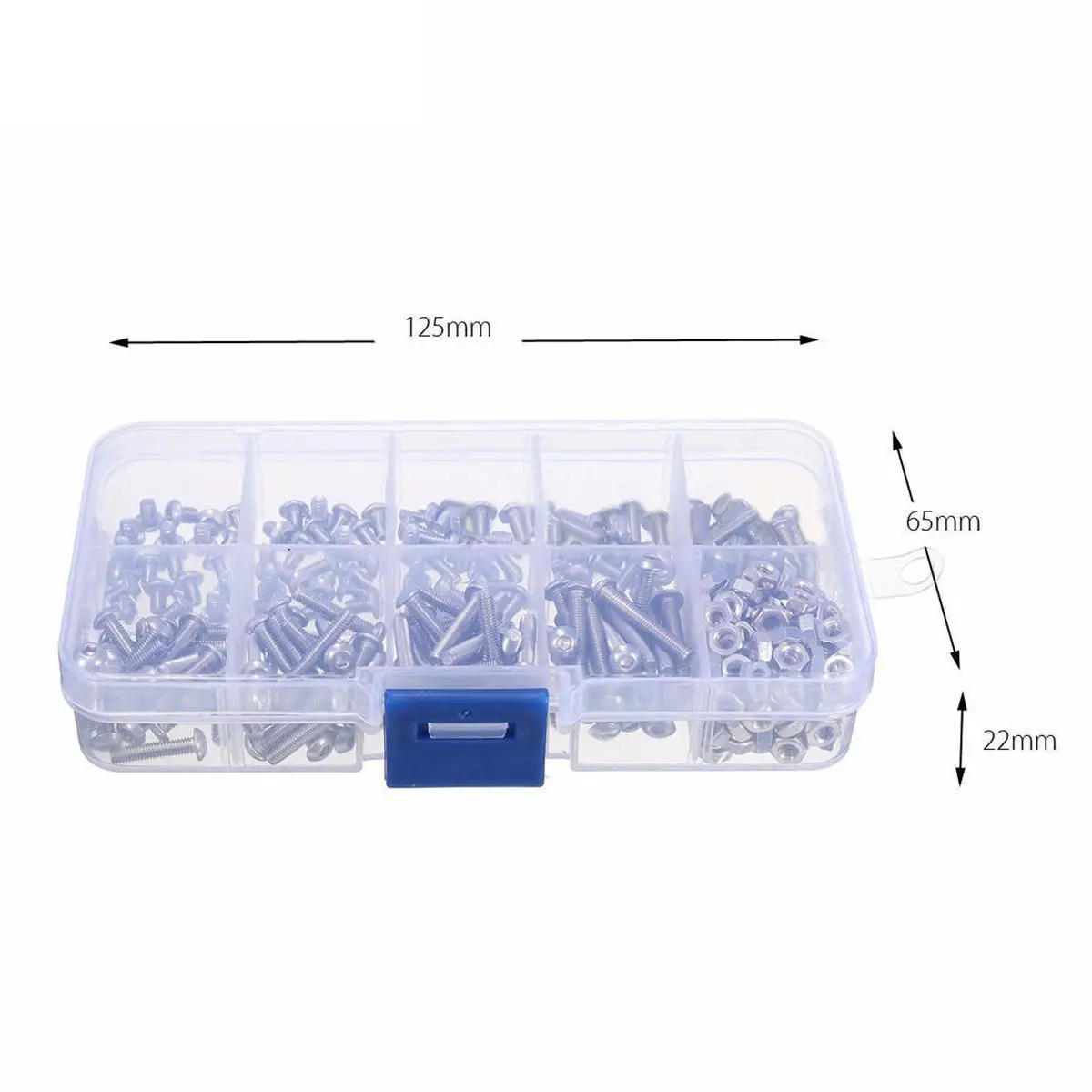 

Pack Screws Bolt Kit Lot 340pcs Stainless Steel A2 Hexagon Socket Silver