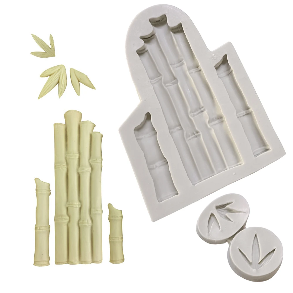

1pcs Bamboo & Leaf Silicone Mold Flower Fondant Veiner Gumpaste Mold Sugarcraft Resin Clay Cake Decorating Tools M2848