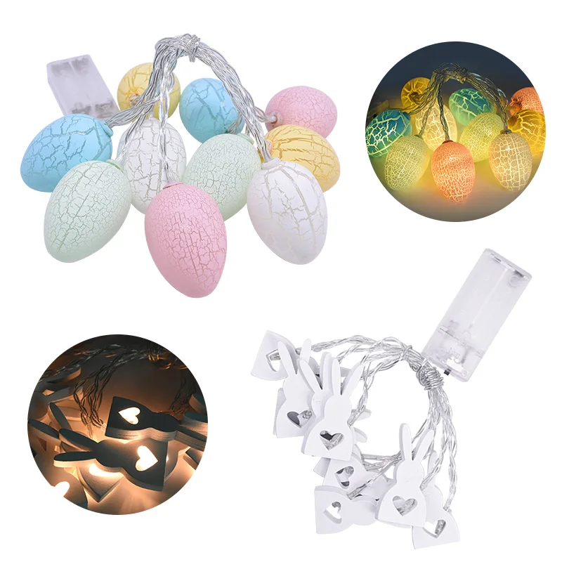 Пасхальное яйцо Кролик Декор поставки 1 6 м 10 шт пасхальное светодиодный