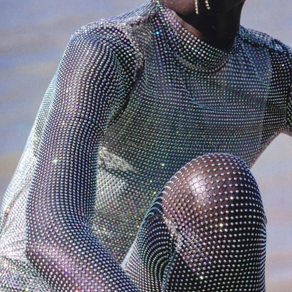 Кристальный замок большой размер 2 ярда бриллиантовая сетка белые AB Камни