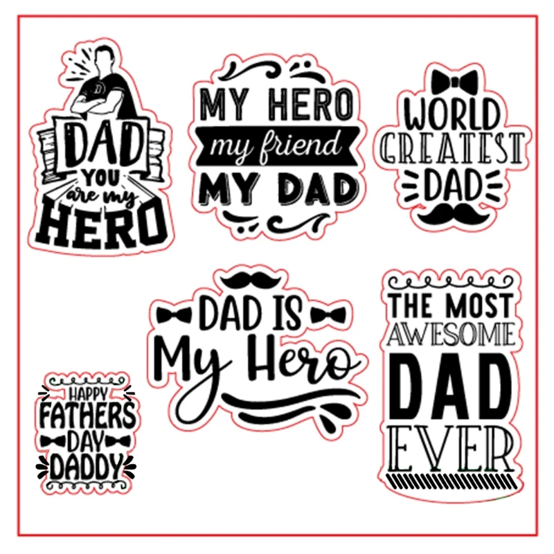 Father's Day силиконовый прозрачный чехол печать штамп DIY Скрапбукинг рельефная