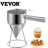 vevor 1l batter funnel dispenser stainless steel with handle rack churros machine for kitchen bakery waffles pancakes home use