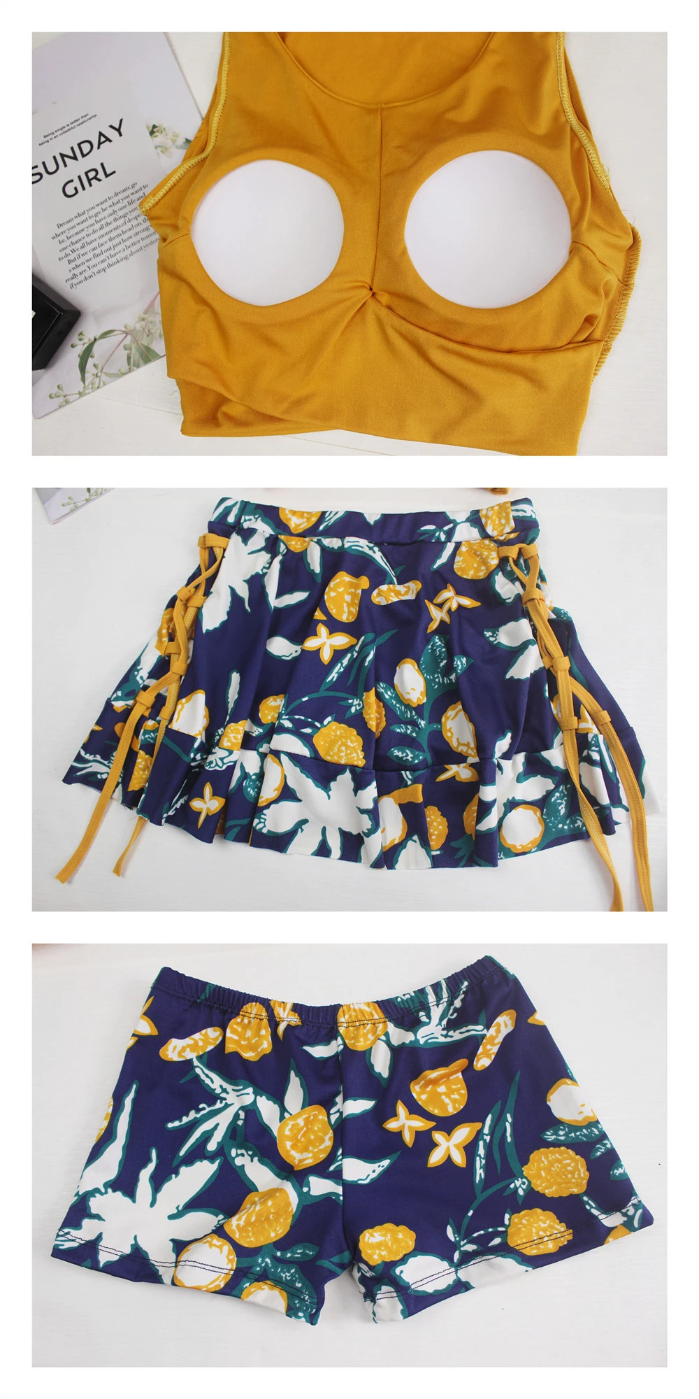 

Swimsuit Women's Three-piece Suit Conservative Slim High Waist Dress Sexy Bikini Sets Woman Summer Swimming Suit