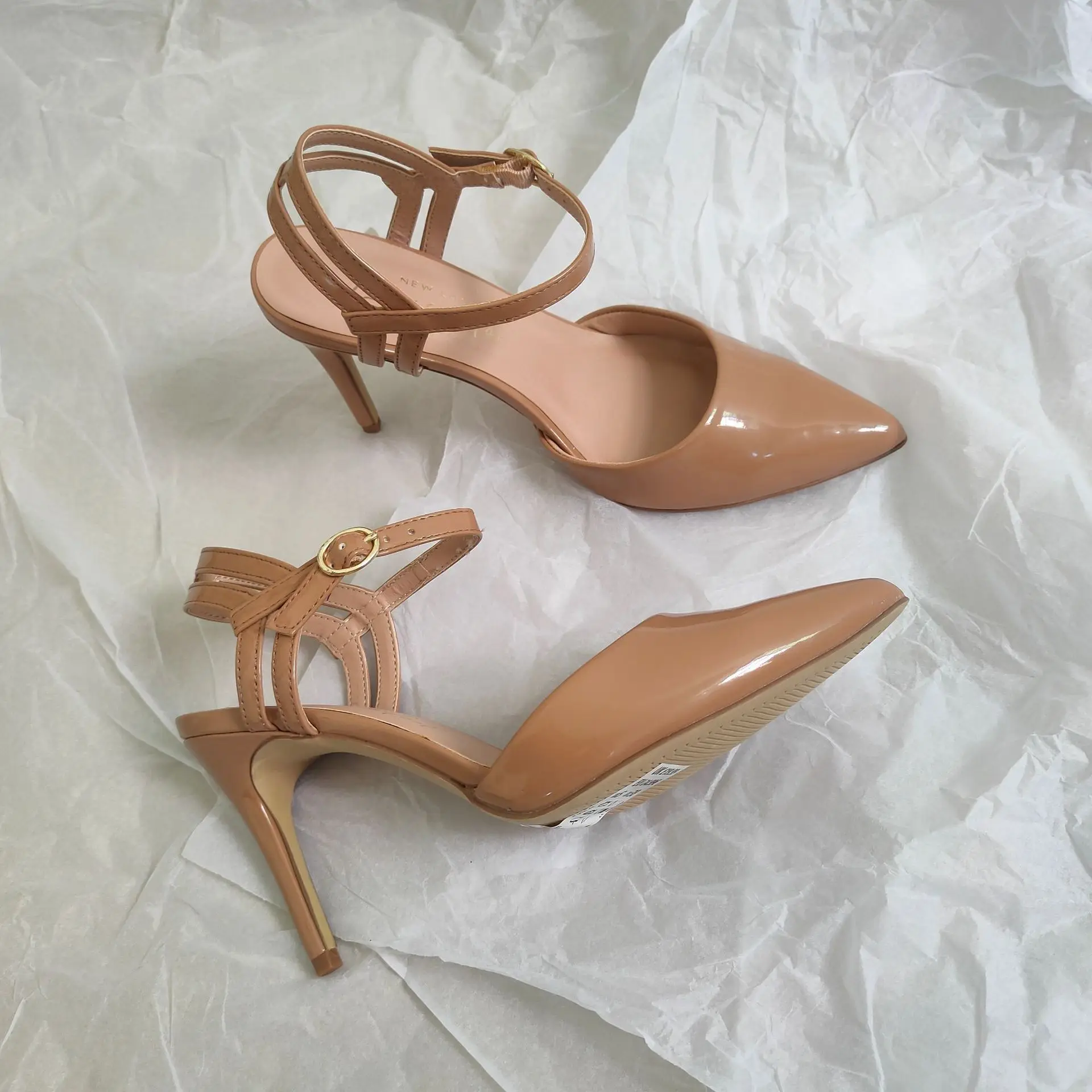 

Large Size Pointed Heel Sandals Buckle Strap Fashion Womens Shoes 2021 Suit Female Beige Big Luxury Black New Girls Stiletto Com