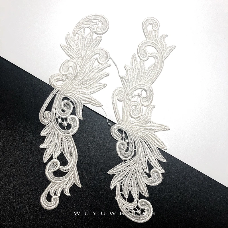 1 пара белые черные красные цветочные аппликации для одежды вышивка ткань