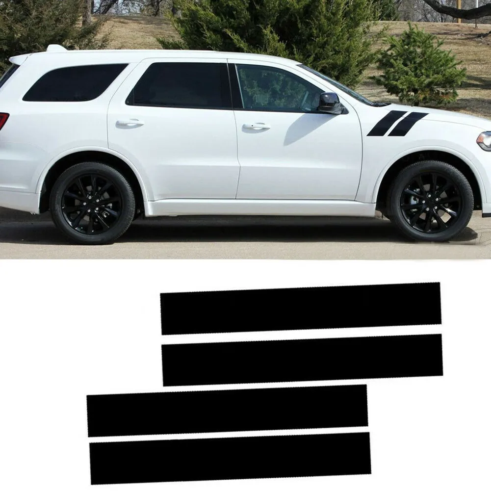 

4pcs Car Hood Side Sticker D-616 Car Hood Side Sticker Stripe Pattern Vinyl Car Sticker Matte Black KK Vinyl Hood To Fender