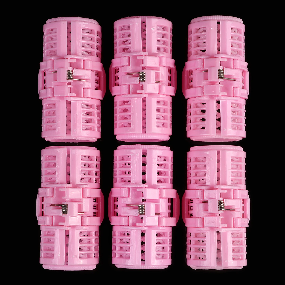 Роликовые Пружинные зажимы для завивки волос 6 шт./компл. пластиковые розовые