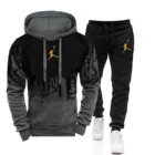 Мужской осенне-зимний спортивный костюм, толстовка с капюшоном и штаны, повседневная спортивная одежда, костюм для бега, костюм для фитнеса, свитшот, кардиган, спортивная одежда