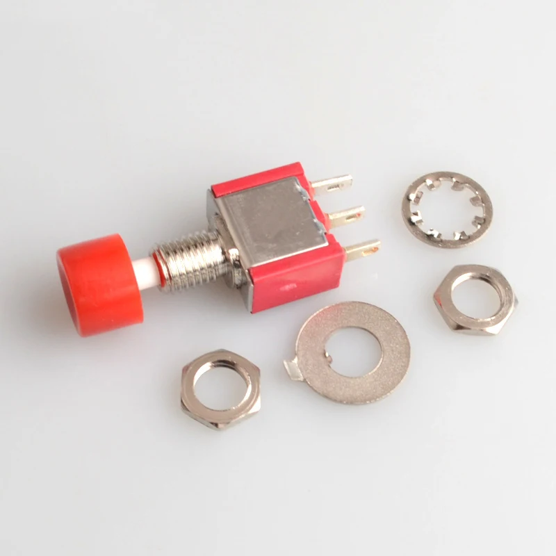 Красный 3 шпильки SPDT мгновенного AC 2A/250V 5A/120 В кнопочный переключатель 1 НЕТ