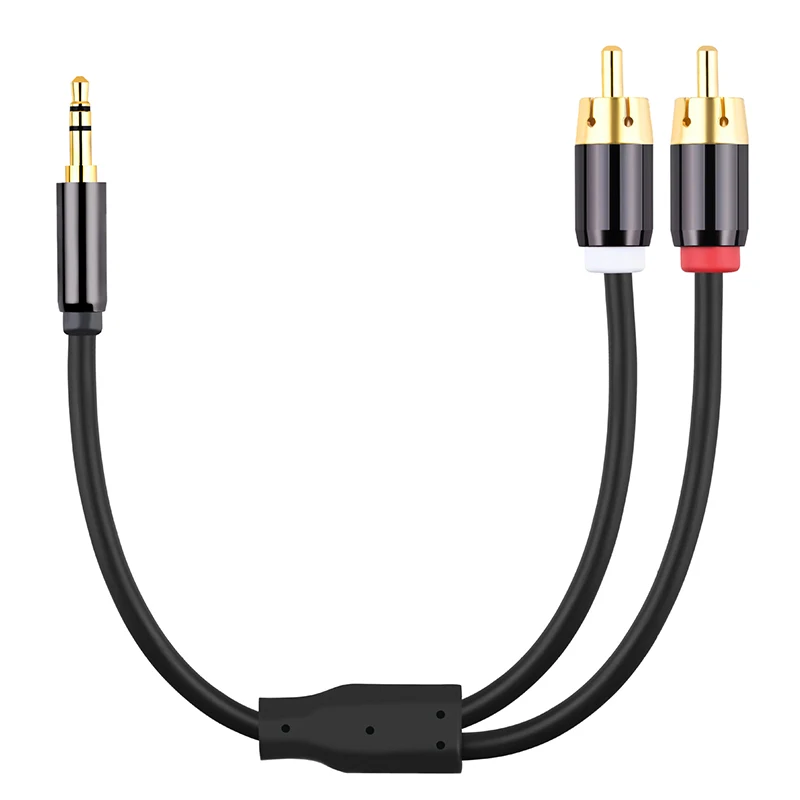 RCA аудио кабель Jack 3 5 к 2 мм 2RCA сплиттер папа-папа Aux для ТВ ПК усилители DVD динамик