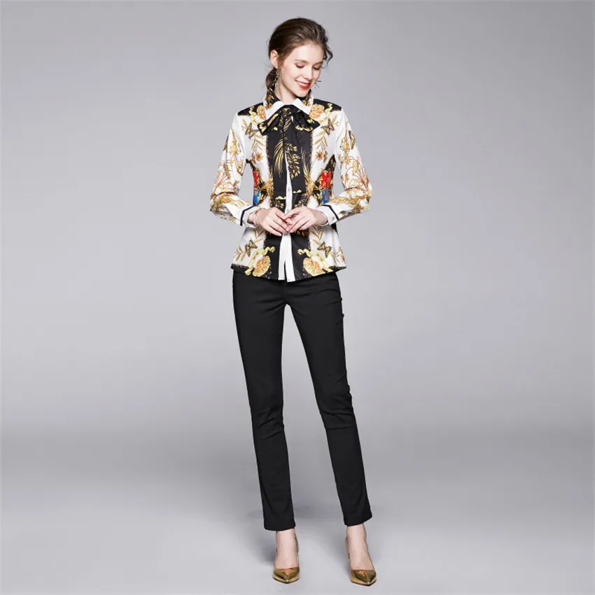 Женская блузка с длинным рукавом модельная винтажная весна 2020|Блузки| |