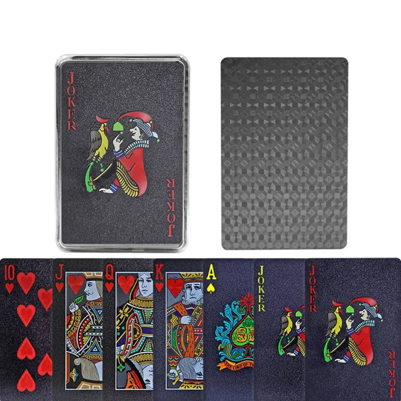 

1deck Black PVC Scrub Poker Waterproof Plastic Playing Cards Club Party Board Game Creative Gifts