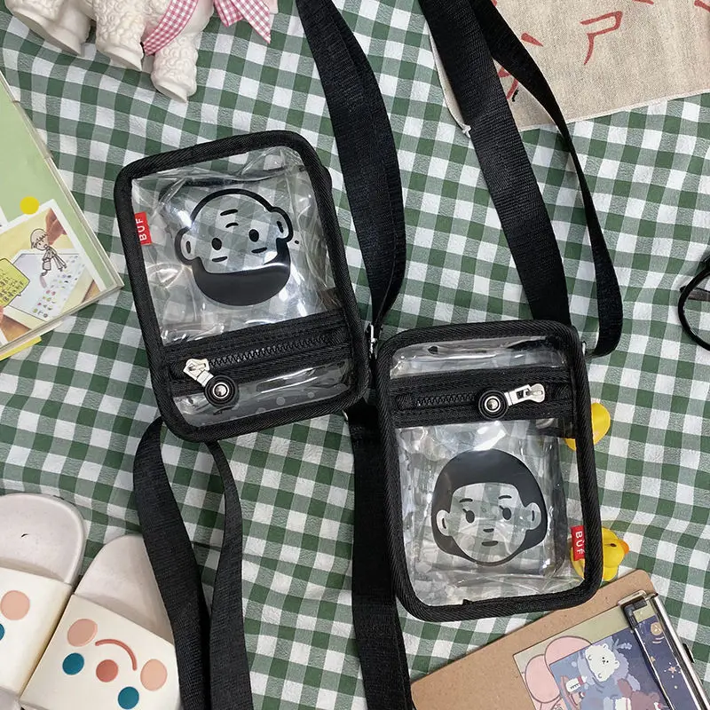 

Transparent Small Messenger Bag for Girls Kids New 2021 Mini Students' Versatile Mobile Money Key Bag Shoulder Bag