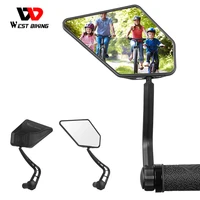 west biking bike hd rear view mirror widescreen 360 degree rotating bicycle safety rear view mirror bicycle accessories 1 pair