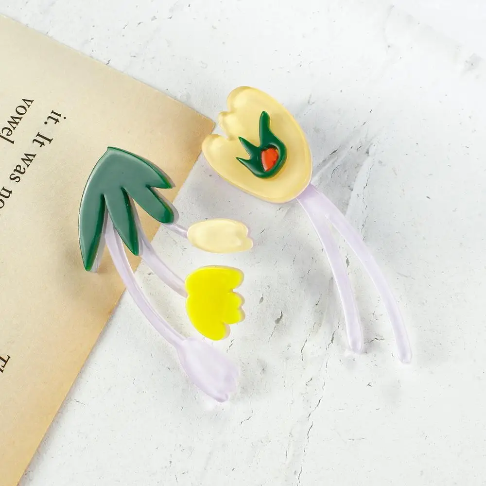 AENSOA новые уникальные висячие серьги в форме цветка для женщин эффектные