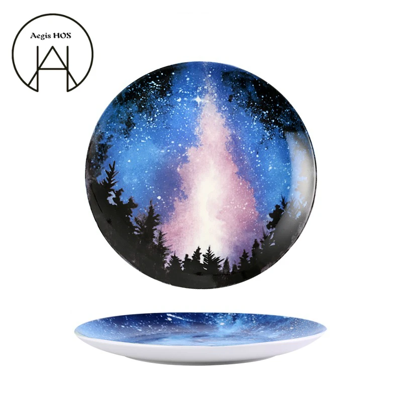 Домашняя Скандинавская посуда креативная тарелка со звездой керамический диск