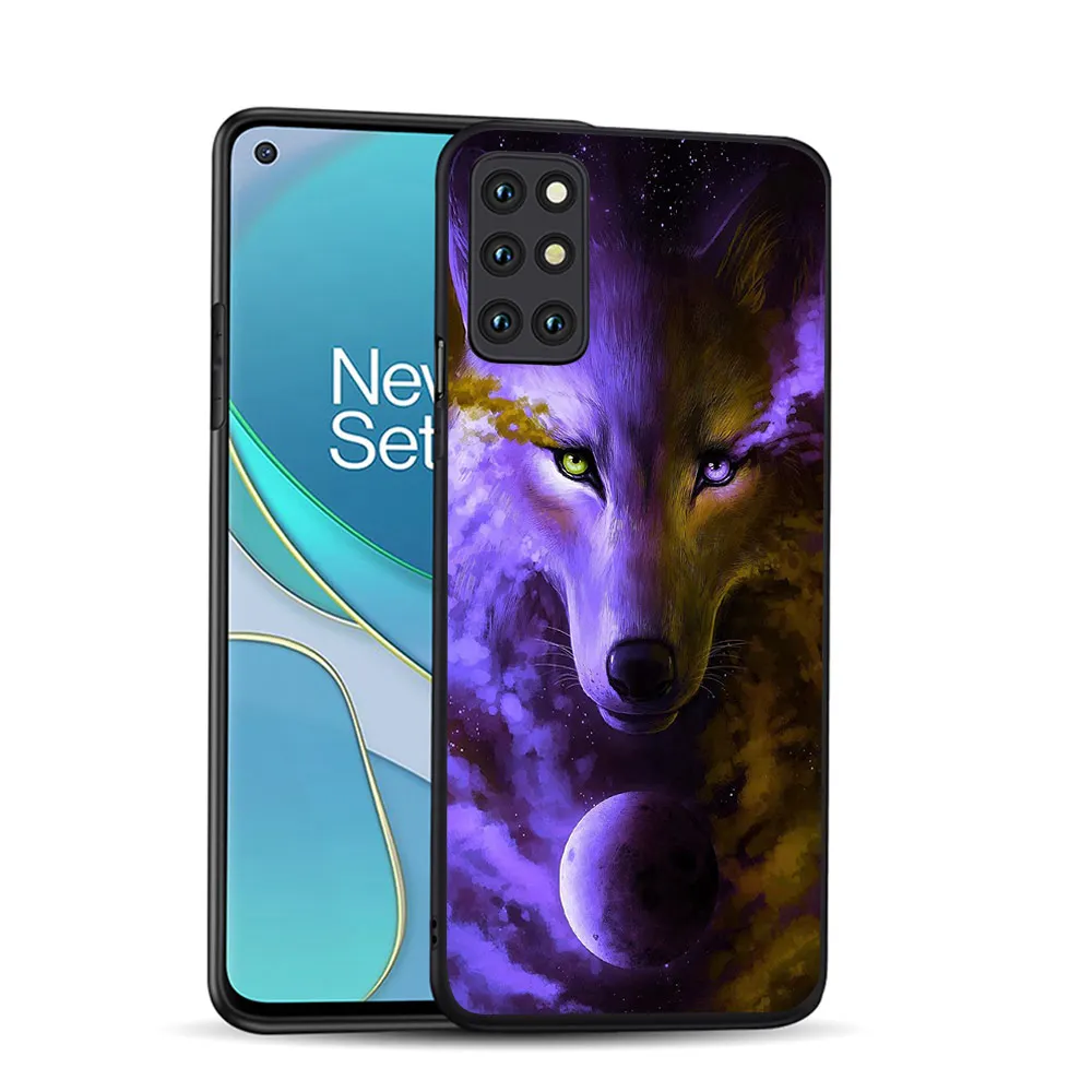 

Animal Case for Oneplus 9 9R 8 8T 7 7T 6 6T Pro Nord N10 N100 Phone Cases For 1+9 1+9R 1+8 1+7 1+6 Black TPU Cover Capa Fox Wolf