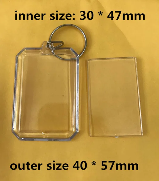 

5000pcs/lot Octagon Blank Acrylic Keychains Insert Photo plastic Keyrings DIY Split Ring Keychains accessories