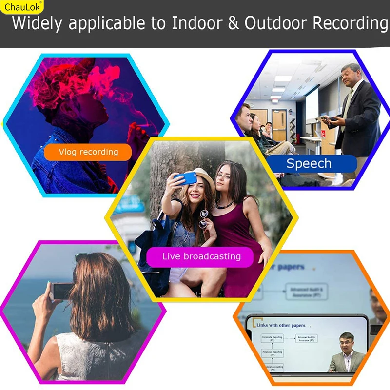 Профессиональный петличный микрофон конденсаторный для Samsung S20 Ultra S10 S9 S8 Note10 Plus