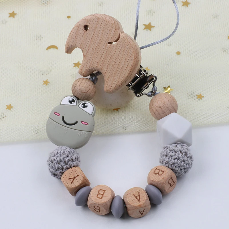 

New Wooden Baby Pacifier Clip Dummy Clips Holder 5 Color Pacifier Chain for Baby Teething Holder Soother Chew Toy Nipper Clips