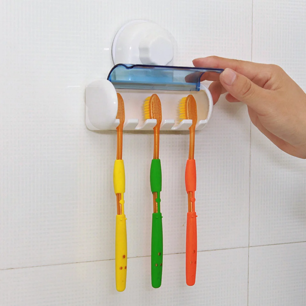 

1Pc Bathroom Wall-mounted Toothbrush Holder with Cover Toothbrush Organizer