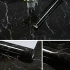 Черные мраморные однотонные самоклеящиеся водонепроницаемые настенные стикеры 5 м, кухонная наклейка на столешницу, декоративные водонепроницаемые маслостойкие обои