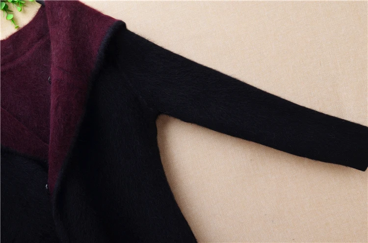 

NEW arrival Women Ladies fashion long outwear clothes turn-down collar Mink Cashmere knit Sweaters overcoats thicken winter wear