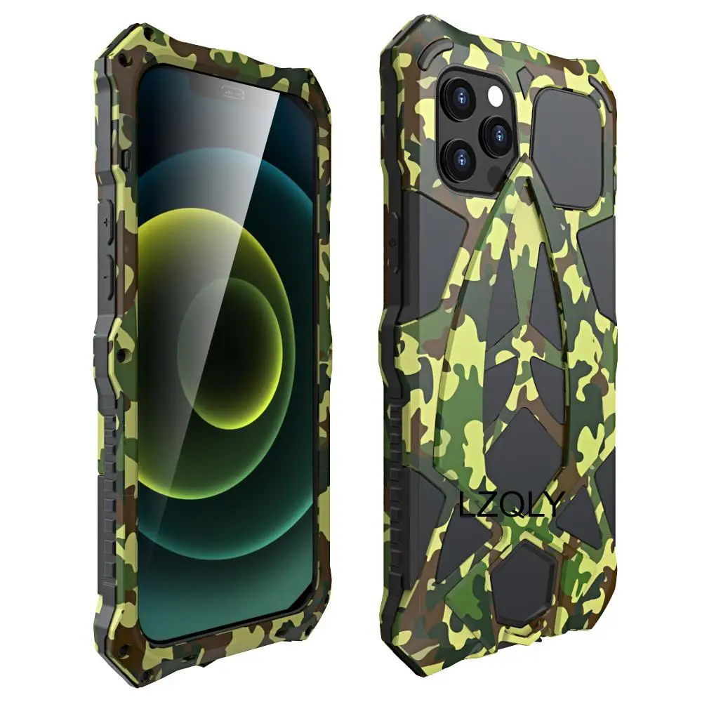 

Rosdster Metal Armor For iPhone 12 Pro Max 12 Mini Cases,Luphie 360 Degrees All Round Coverage Protection Cool Travelling Cover