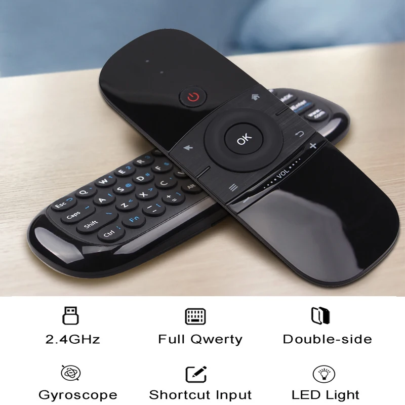 Беспроводная мышь Air mouse W1 с клавиатурой 2 4 ГГц перезаряжаемый мини-Пульт ДУ для