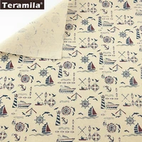 teramila sea anchor beige cotton linen fabric for diy sewing material tissu tablecloth pillow bag curtain cushion home textile