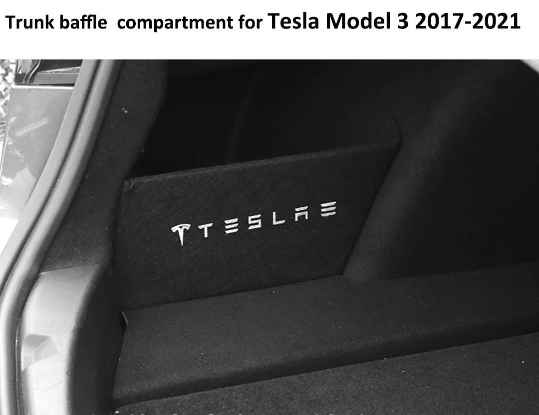 

For Tesla Model 3 2017-2021 Car Baffle Side Storage Slot Fence Partition Trunk baffle boot storage compartment grille storage