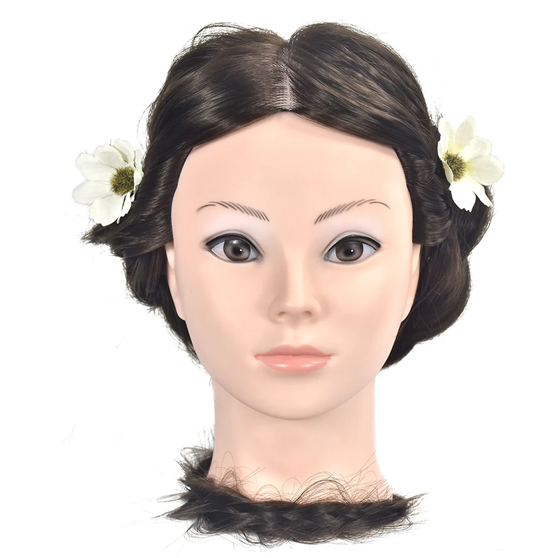 Голова-манекен для обучения парикмахерской 65 см с настольным держателем |