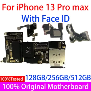 100% Original Logic Board For iPhone 13 PRO MAX Motherboard Unlocked 128G iphone13 Pro Max MainBoard Support With Chips Face ID