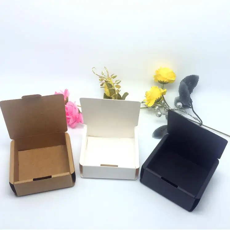 

50 шт., Подарочная коробка, коробки на заказ, новая коробка из крафт-бумаги, черные картонные упаковочные коробки для мыла ручной работы, маленькая белая Подарочная коробка для ювелирных изделий