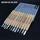 Нож NEWACALOX для вырезания по дереву, точный резак для хобби, ручка для работы по дереву, 12 шт.