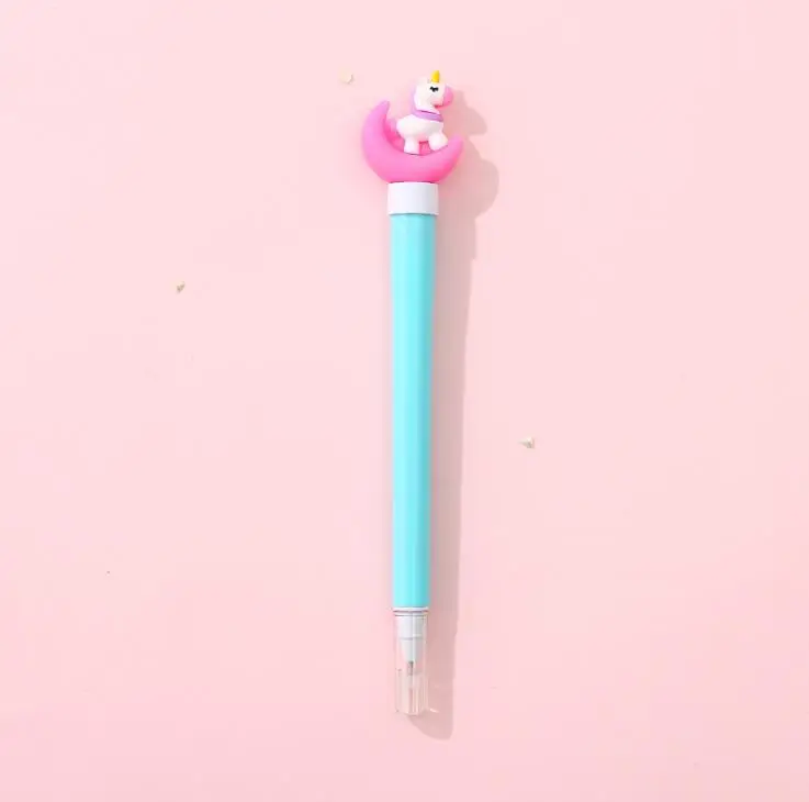 unicorn blue 1 1 шт. 0,5 мм Kawaii Мультфильм Единорог кролик освещение черные чернила гель детская ручка подарок школьные офисные канцелярские принадлежности - Цвет: unicorn blue 1